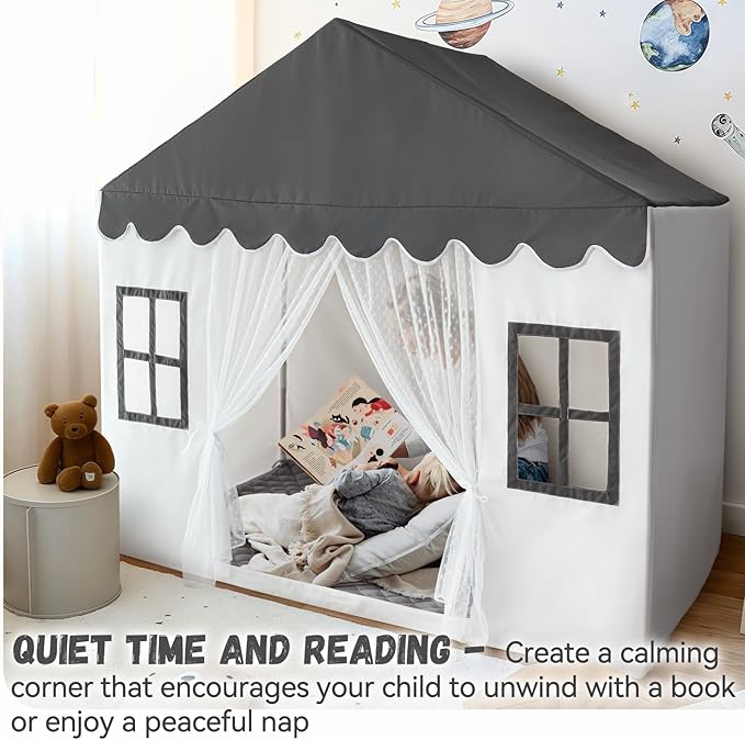 Kids Play Tent with Padded Mat, Kids Tent Playhous Tent, Play Tent for Kids Ages 4-8, Toddlers, Boys Play Tent Play House for Children Tents Toy Birthday Gift