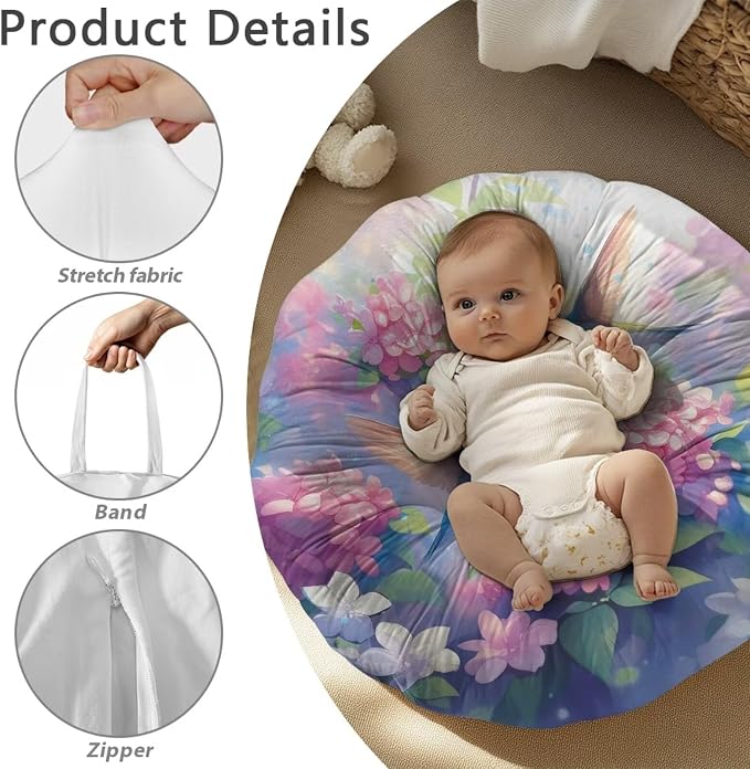 Elegant Hummingbird Nursing Pillow Covers for Breastfeeding Pillow Stretchy and Cozy Breastfeeding Pillow Slipcovers for Baby Girls Soft Breastfeeding Pillow Covers Fits for Infant Support