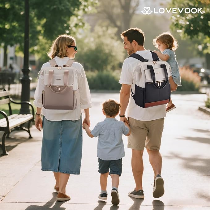 LOVEVOOK Baby Diaper Bag Backpack, Large Bag for Boys & Girls, Travel Waterproof Bags w/Changing Pad, Stroller Straps, Pacifier Case, Essentials Must Haves Newborn Stuff for Mom & Dad - Unisex