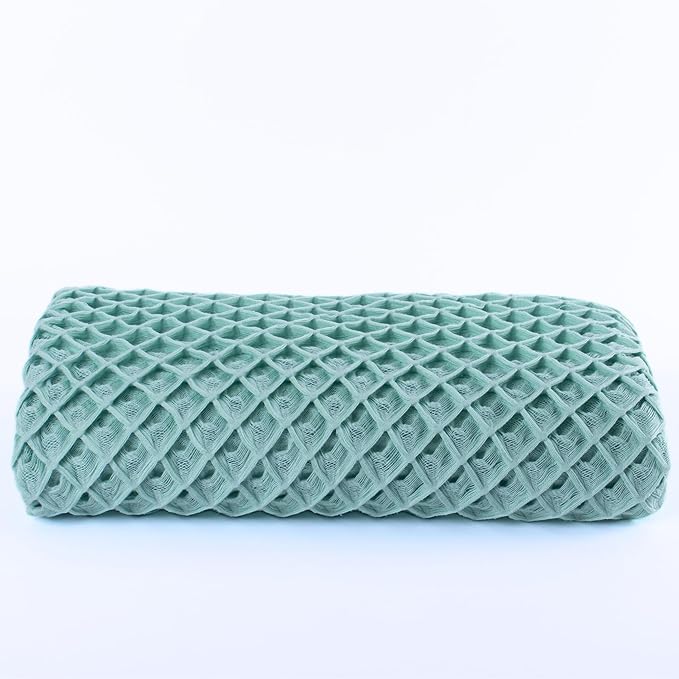 100% Cotton Waffle Weave Baby&Kids Blanket, Deep Textured, Thermal, Breathable, Three Dimensional, Ultra Soft, All Seasons, Unisex, Luxury, Swaddling Blanket (Green)