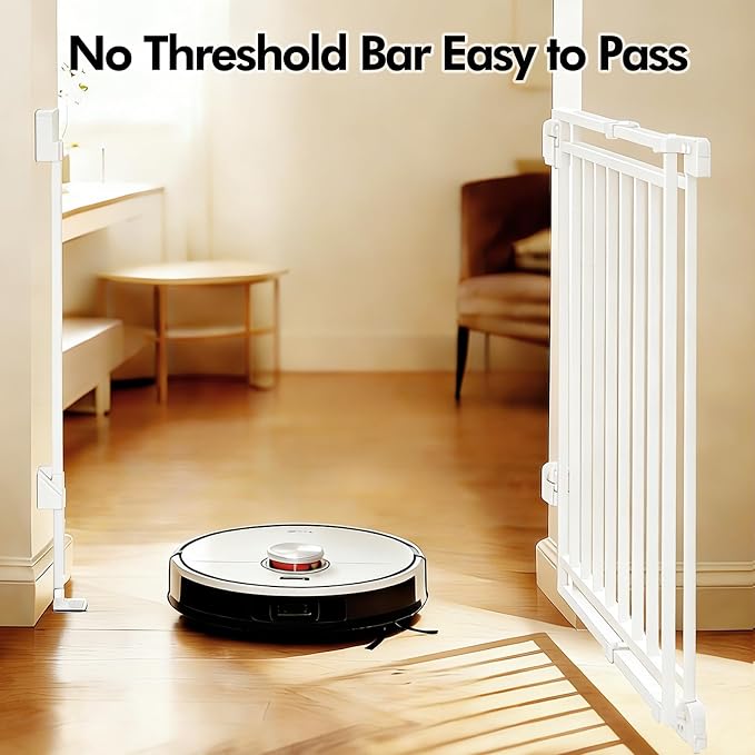 Baby Gate Extra Wide 32-54”W x 39”Extra Tall,Must Drill to Install,One-Hand Operation,No Bottom Threshold,Auto Close,White