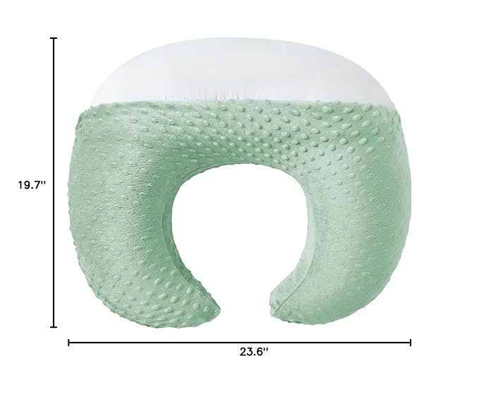 Nursing Pillow with Nursing Pillow Cover for Breastfeeding Moms, Extra Large Ultra-Soft Breastfeeding Pillows for Infant Newborn Baby Boy Girl (Green)