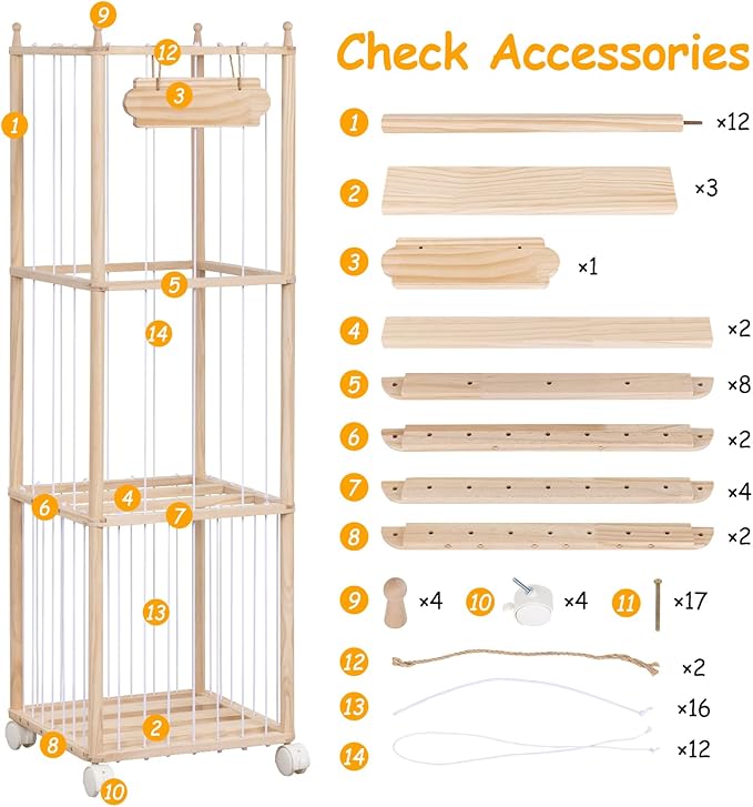 Stuffed Animal Toy Storage - Wooden Large Organizer Holder for Kids' Room and Playroom - Plush Zoo Animals Holder with Elastic Cords & Brake Wheel for Toddler Bedroom Toys Stuff Organization