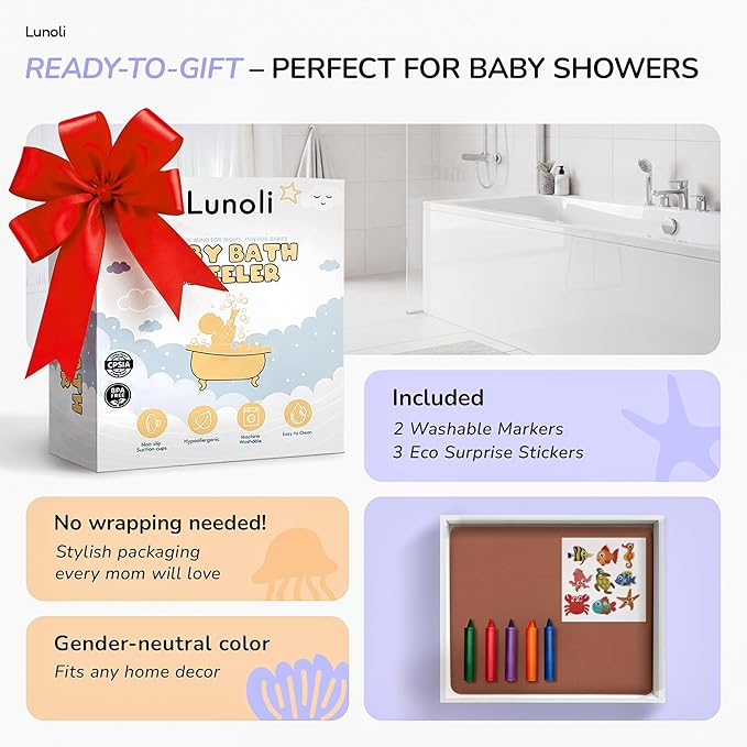 Baby Bath Kneeler and Elbow Rest Pad Set ??1.8??Thick 2025 Color of the Year Mocha Mousse Memory Foam Kneeling Pad & Elbow Cushion with 6 Suction Cups, 4 Mesh Pockets, Waterproof & Machine Washable