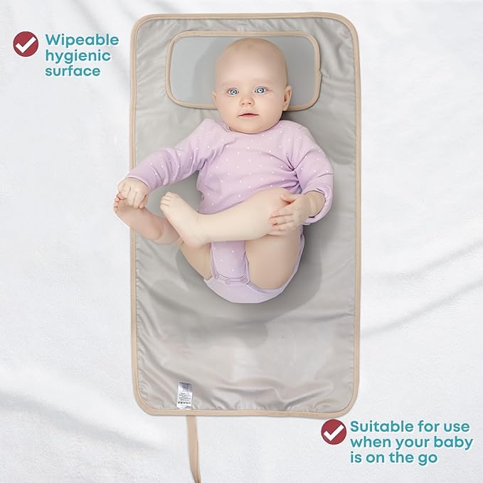 Hamur Home Portable Changing Pad ??Waterproof, Washable & Easy Wipe Clean, Foldable Travel Baby Changing Mat for Diaper Bag, Compact & Lightweight, Must-Have for Newborns (Urchin Pattern)