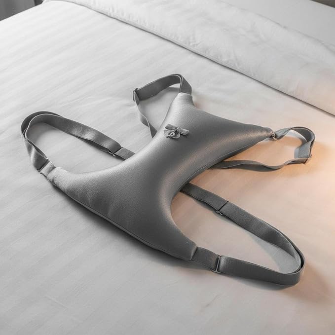Vaveren Breast Pillow Chest Wrinkle Pillow for Side Sleepers, Anti-Wrinkle Chest Support, Adjustable Strap, Breathable Fabric