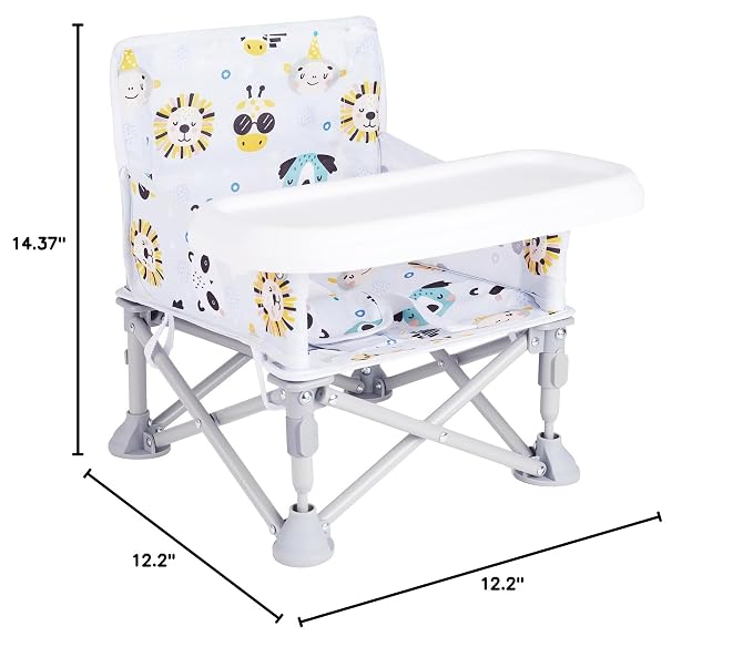 Portable Baby Booster Seat with Tray, Toddler Booster seat for Dining, Camping, Travel, Baby Beach Chair 6 Months to 3 Years Old Indoor Outdoor Use CH2407