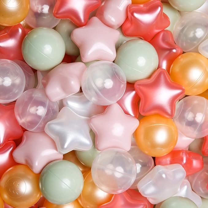 TRENDPLAY Star Ball Pit Balls 50 100 200 500 for Toddlers - Ball Pit Ball Shapes for Boys Girls Fun, Birthday Party, Christmas Decoration