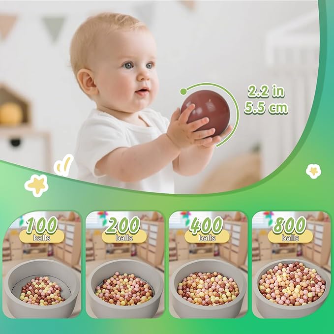 TRENDPLAY Star Ball Pit Balls 50 100 200 500 for Toddlers - Ball Pit Ball Shapes for Boys Girls Fun, Birthday Party, Christmas Decoration