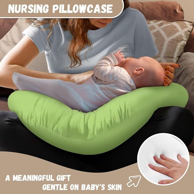 Crown Frog Breast Feeding Nursing Pillow Cover with Hidden Zipper, Breastfeeding Nursing Pillow Slipcovers Super Soft for Breastfeeding Moms