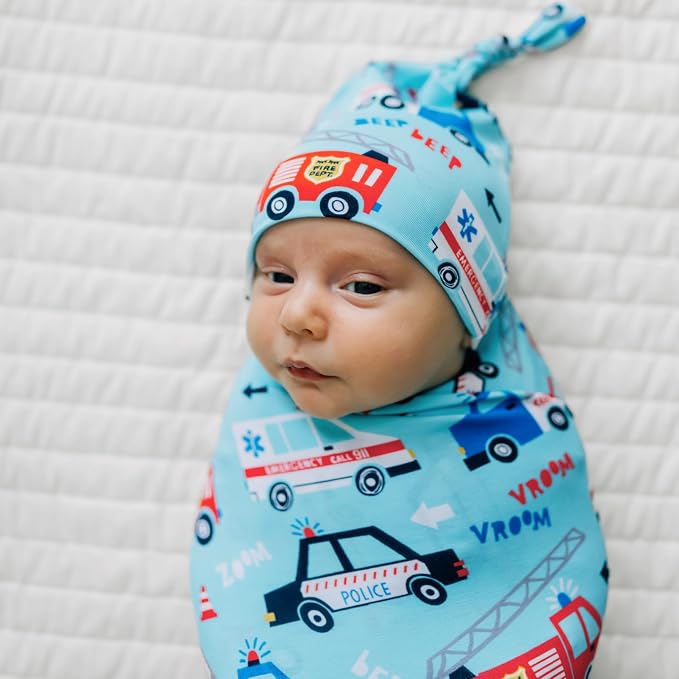 Little Sleepies Swaddle & Hat Set, Baby Swaddles Newborns, Soft Viscose from Bamboo Swaddle Blanket Wrap (to The Rescue)