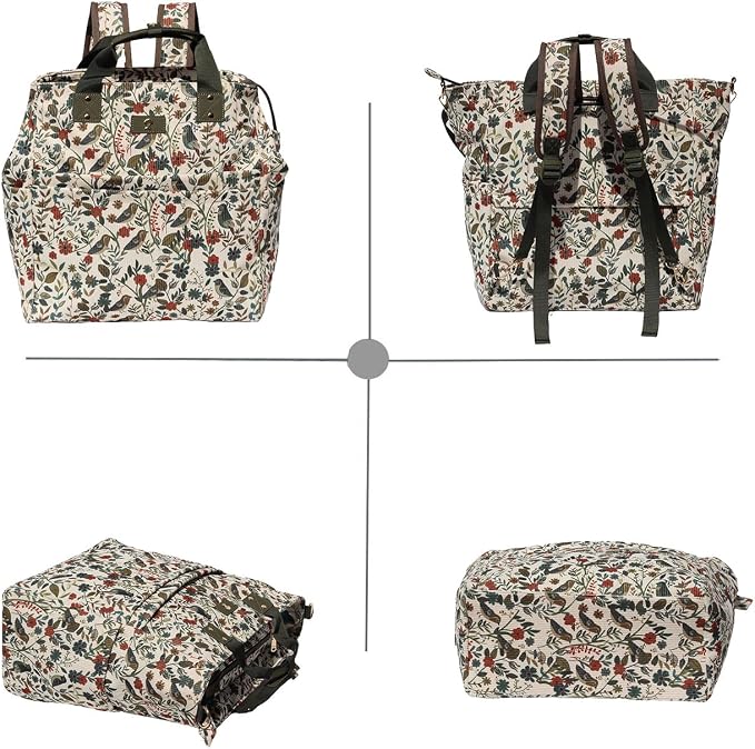 ESVAN Diaper Tote Bag Totepack Backpack Crossbody Bag 3 in 1 for Women Laptop Backpack Multifunctional with Insulated Pockets