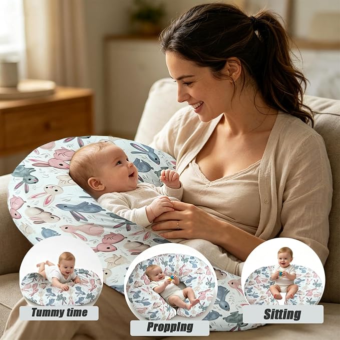 Nursing Pillow Breastfeeding Pillow Removable cover Machine washable | Conforming to ergonomic design. Detachable cover. Machine washable. Breathable fabric.Arm fatigue free Soft supportive fill