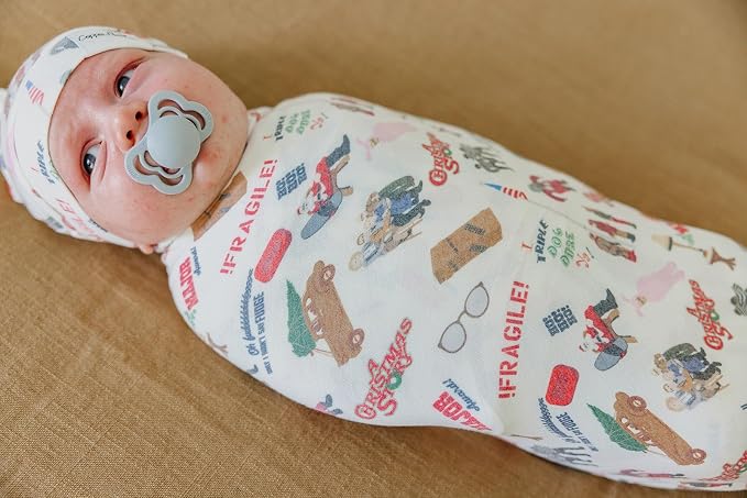 Copper Pearl Swaddle Blankets for Newborns | Soft Stretchy Receiving Blankets for Boys and Girls | Large 46 x 46 Inch Baby Blankets | Lightweight and Breathable Swaddles | A Christmas Story