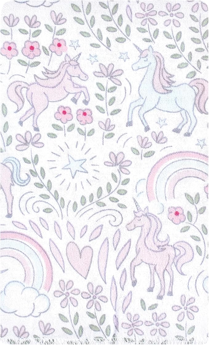 Luvable Friends Hudson Baby Flannel Burp Cloths 10pk, Magical Unicorn