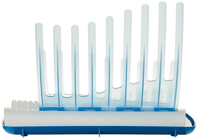 Dr. Brown's Natural Flow Anti-Colic Options+ Narrow Baby Bottle Gift Set & Folding Baby Bottle Drying Rack for Easy Storage, Dry Nipples, Pacifiers and Other Baby Essentials, BPA-Free