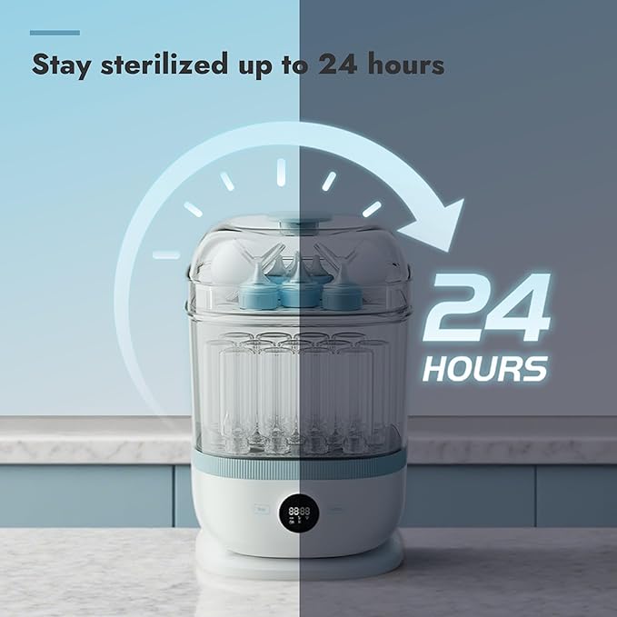 Papablic Bottle Sterilizer and Dryer Pro Max, 13 Bottles Extra-Large Capacity for Big Family, Electric Steam Bottle Sanitizer for Baby Bottles, Parts & Other Newborn Essentials
