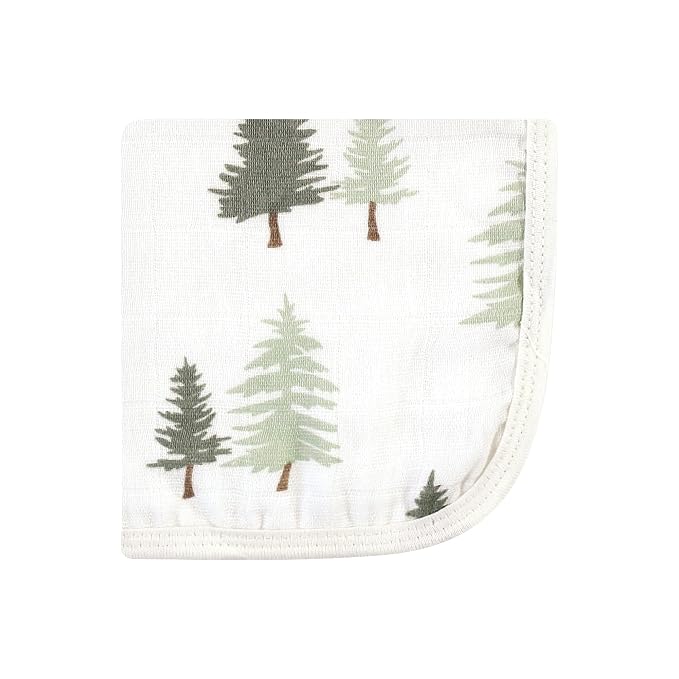 Hudson Baby Unisex Baby Cotton Muslin Washcloths, Forest Animals, One Size
