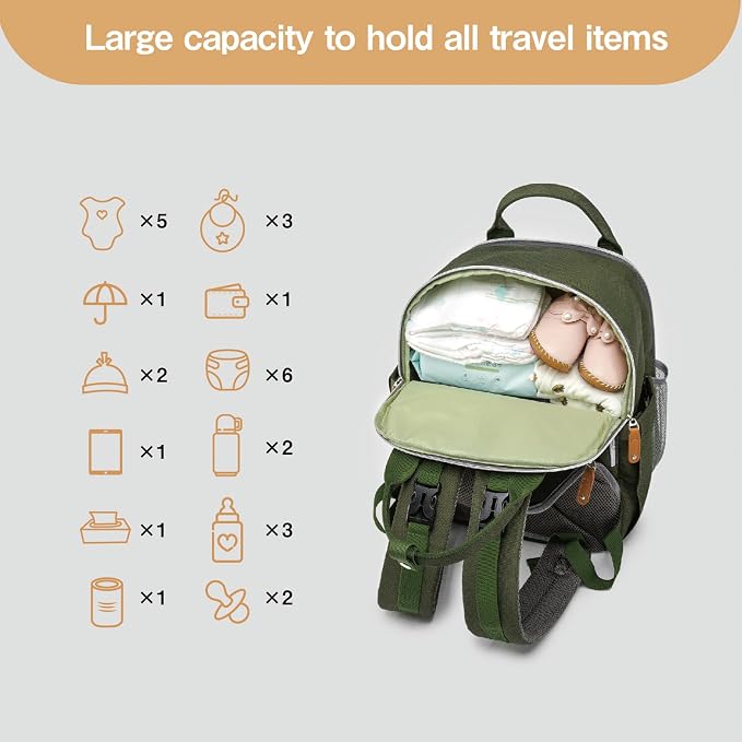 Diaper Bag Backpack 25L Capacity with Changing Pad for Boys and Girls Essential Baby Stuff for Mom (Black)