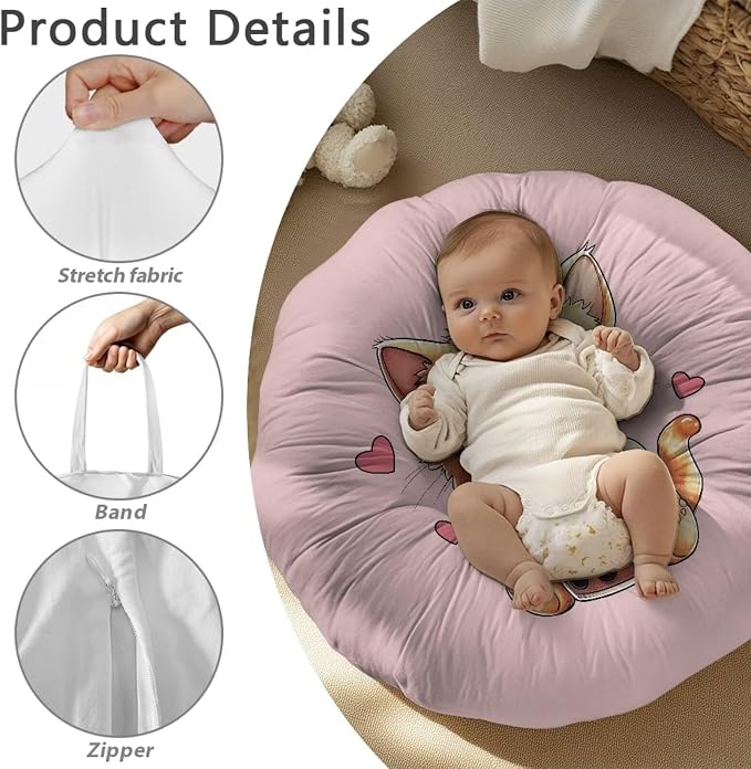 Cartoon Cat Nursing Pillow Cover for Breastfeeding Pillows Breastfeeding Pillow Slipcovers for Baby Boys & Girls Ultra Soft Infant Nursing Pillowcase Pillow Case for Newborn