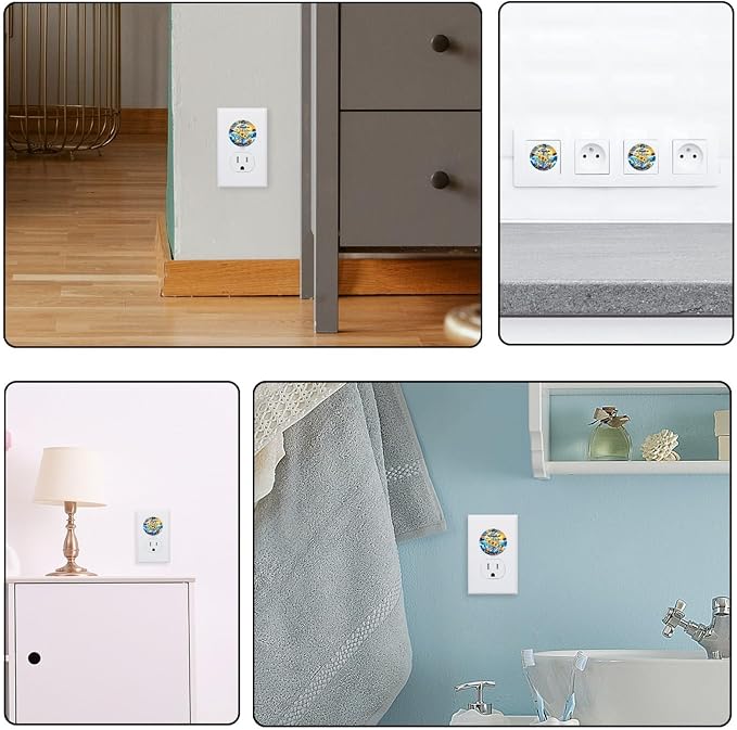 24 Packs Outlet Covers Baby Proofing, Anchor Sunflower Socket Protectors Caps, Safety Plug Caps, Plastic Electric Socket Covers for US 2-Prong, Round Outlet Guard