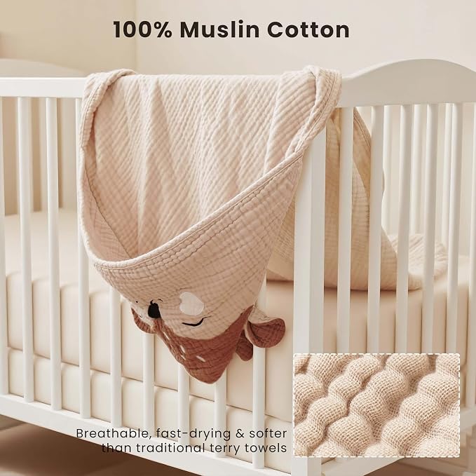 Konssy Muslin Hooded Baby Towels