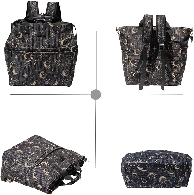 ESVAN Diaper Tote Bag Totepack Backpack Crossbody Bag 3 in 1 for Women Laptop Backpack Multifunctional with Insulated Pockets