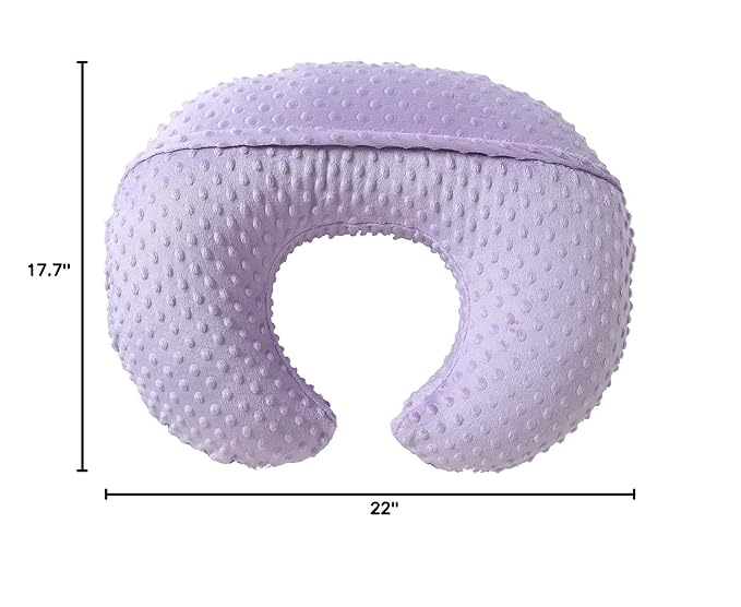 Nursing Pillow and Positioner, Breastfeeding, Bottle Feeding, Baby Sitting Support with Removable Ultra Soft Cover, Tummy Time Support for Baby Boys and Girls (Orchid)