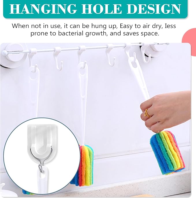 Bottle Brush Cleaner 4PCS Sponge Cleaning Brushes Long Handle Scouring Pad Scrub Brushes for Kitchen Clean Baby Bottle Glasses Mugs Cups (4 PCS)