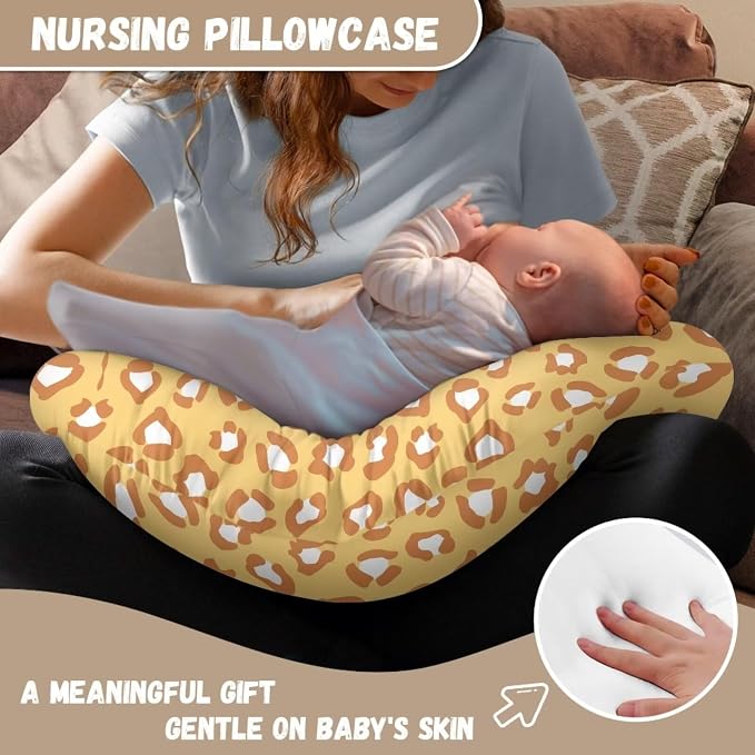 Yellow Panther Nursing Pillow Cover, Ultra Soft Comfortable Newborn Nursing Pillow Case Breathable Soft Slipcover for Baby Boy Girl
