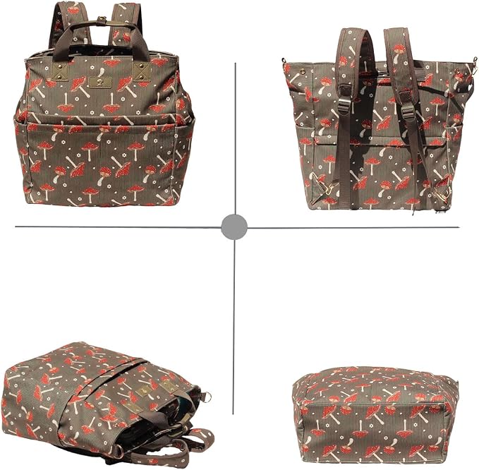 ESVAN Diaper Tote Bag Totepack Backpack Crossbody Bag 3 in 1 for Women Laptop Backpack Multifunctional with Insulated Pockets