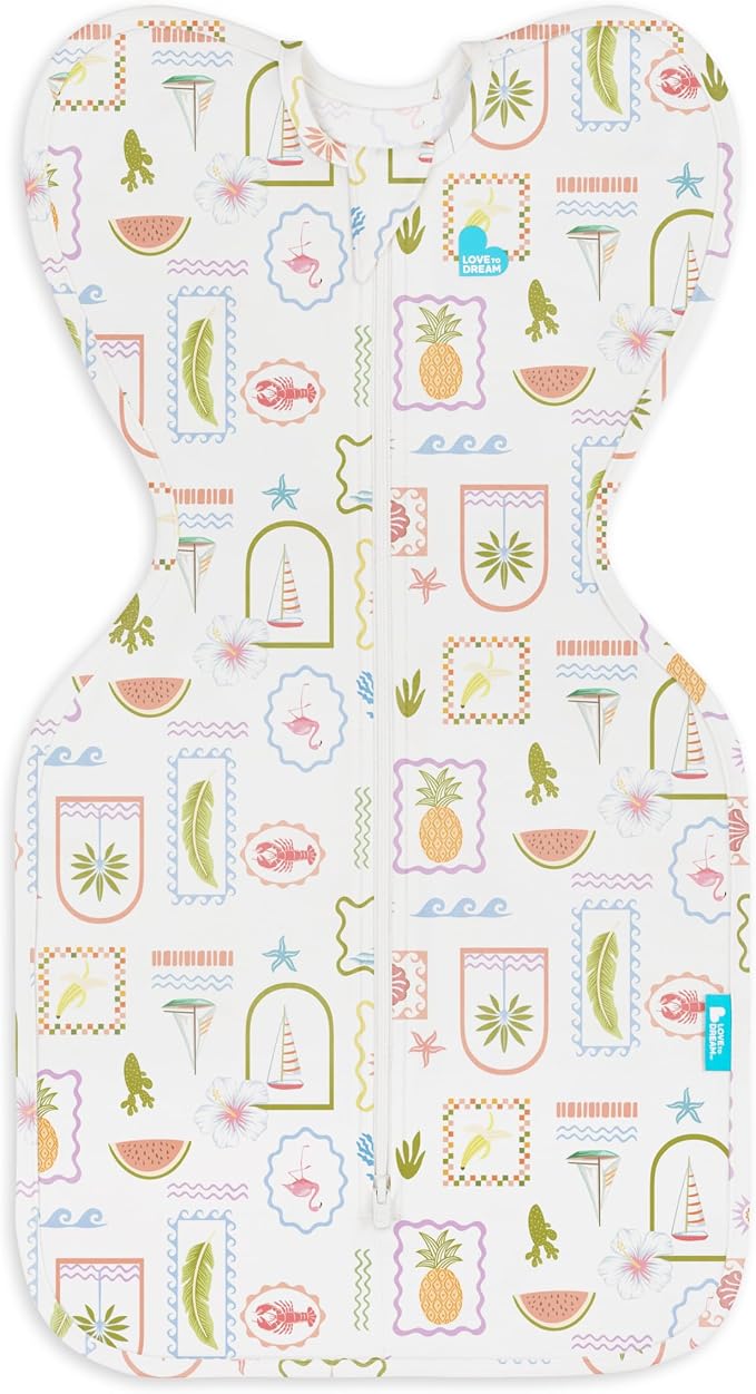Love to Dream Swaddle UP, Baby Sleep Sack, Self-Soothing Swaddles for Newborns, Improves Sleep, Secure Fit Helps Calm Startle Reflex, New Born Essentials for Baby,1.0 TOG, 5-8.5 lbs, Vacation Days