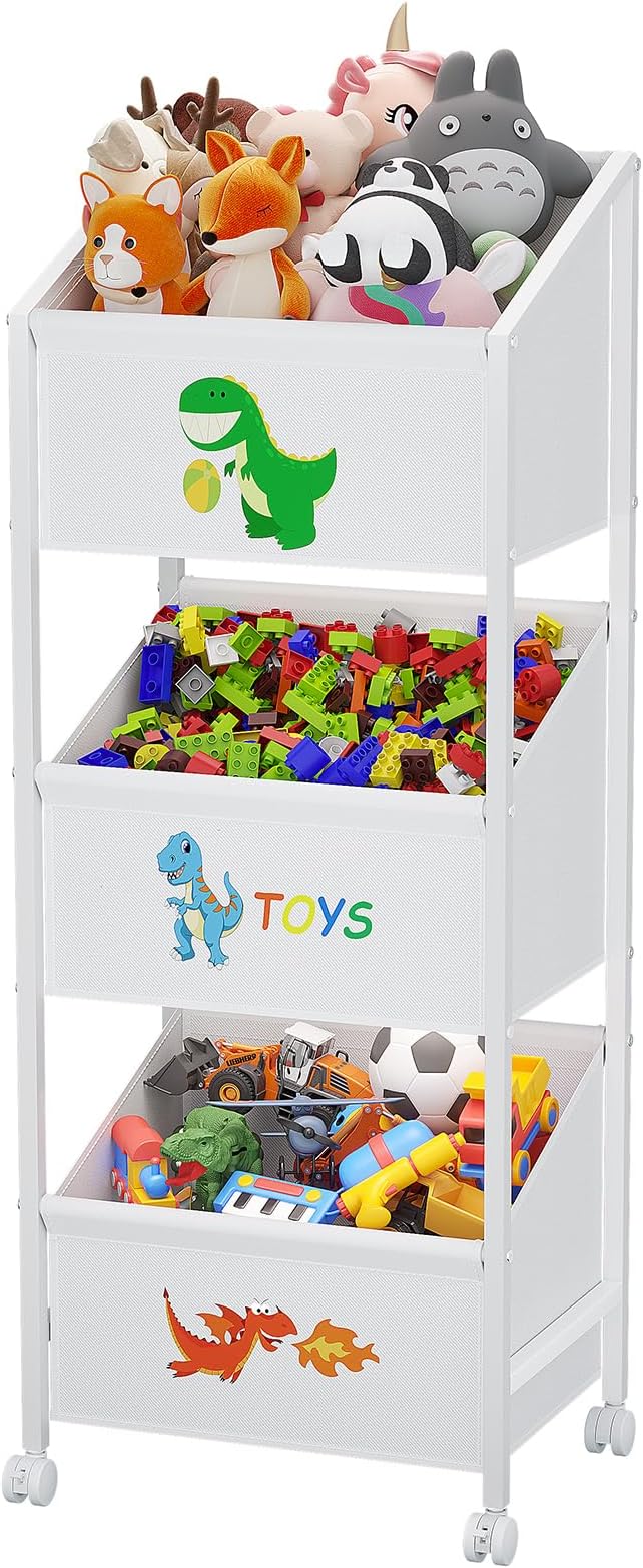 Lyuwanxian Large Kids Toy Storage Organizer with Wheels,Toy Shelf for Boys Girls, 45"x16"x12??Toy Organizers and Storage for Living Room,Playroom, Bedroom, Nursery