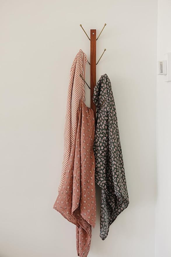 Mebie Baby Olive Bloom Muslin Swaddle, Modern and Neutral Blanket for Baby Girl or Boy, 0-3 Month, Comfy Wrap