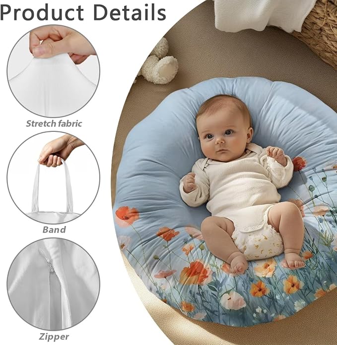 Daisy Boy Girl Gender Neutral Nursing Pillow Cover Baby Breastfeeding Slipcover Infant Newborn Nursery Bottle Pillowcase Feeding Cushion Cover (Pillow NOT Included)