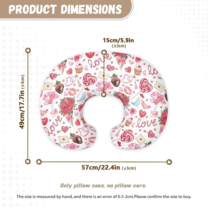 Love Lollipops Nursing Pillow Cover Breast Feeding Pillow Support Positioner Lounger Slipcover for Baby Boy Girl Newborn Infant