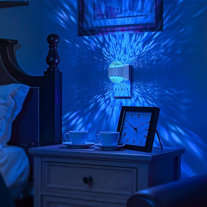 Night Lights Plug into Wall, Star Projector for Bedroom, Night Light Projector for Kids, 9-Color RGB Galaxy Nightlight with Dusk to Dawn Sensor for Bathroom, Home Gaming Room Decor Gifts