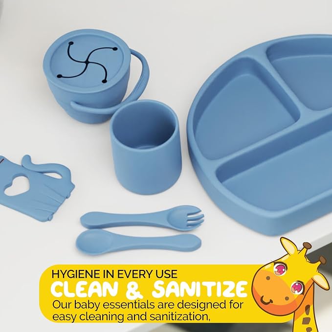 Baby Essentials Silicone Cup in Blue Color for Baby Boys and Toddler Cups - Food Grade Silicone Toddler Cup for Baby cups for Boys Water Cups