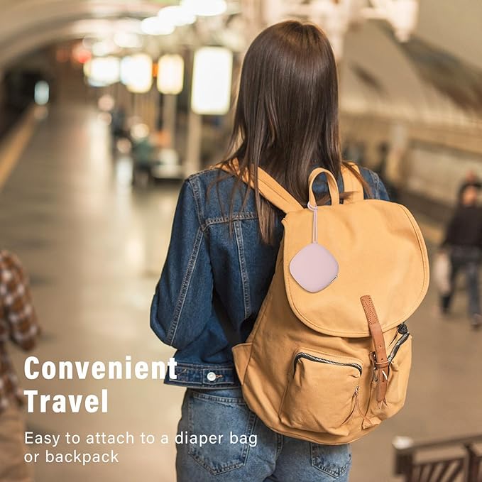 Silicone Pacifier Holder Case, Baby Binky Silicone Cover Pouch, 2 Pack (Clay, Dark Grey)