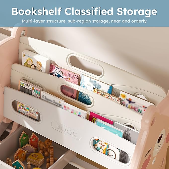 Kids Toy Organizer with 12 Storage Bins, Toy Storage Cabinet Unit with Bookshelf for Kids' Toys, Children Bookshelf and Toy Storage for Playroom, Kids Room, Nursery Room