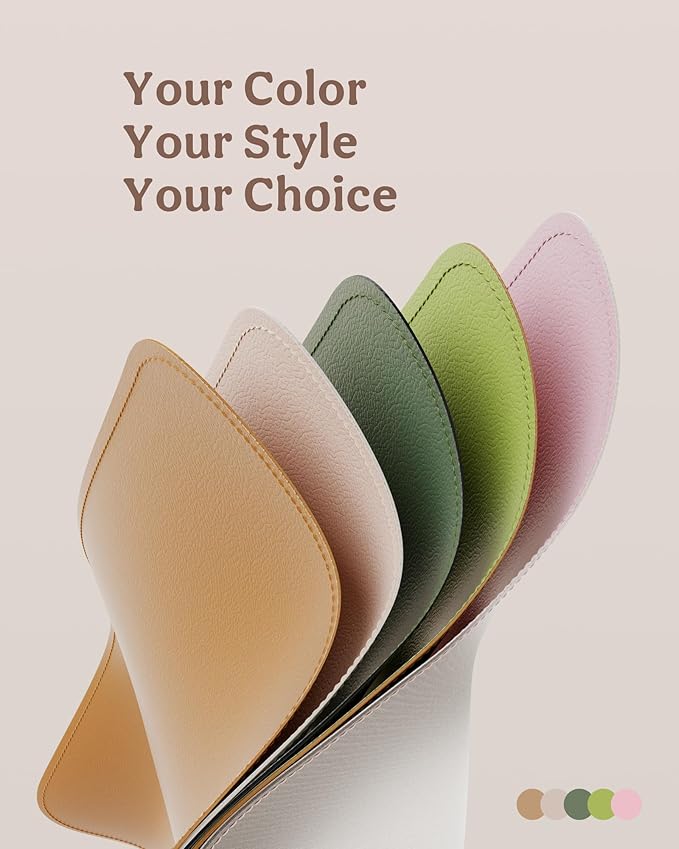 2 Pack Vegan Leather Baby Changing Mat, Large 30" x 17" Waterproof Foldable Diaper Mat, Wipe-Clean Portable Changing Pad for Travel, Home & Diaper Bag, Baby Essentials for New Moms(Beige&Light Pink)