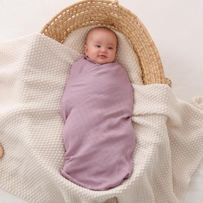insular Muslin Swaddle Blanket (Red&Purple)