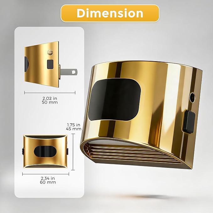 L LOHAS LED Motion Sensor Night Light, Dusk to Dawn & Motion Activated LED Night Light, Night Lights Plug into Wall with Adjustable Brightness, 3000K Soft White, Gold, 2 Pack