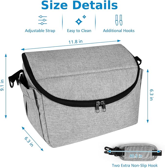 Accmor Universal Stroller Organizer - Large Capacity Stroller Bag with Shoulder Strap - Accessories for Uppababy, Nuna, Doona, Britax