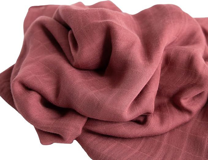 Little Unicorn – DustyMaroon Deluxe Swaddle | Single | 100% Rayon Muslin from Bamboo | Super Soft | Newborns and Infants | Large 47” x 47” | Machine Washable