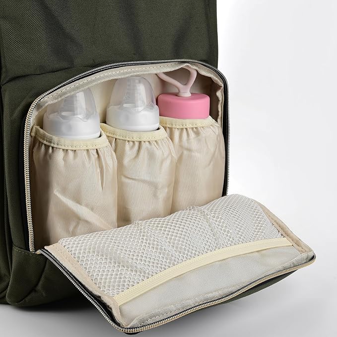 Ramhorn Diaper Bag Backpack for Women, Travel Backpacks with Insulated Bottle Pocket, Stroller Straps and Changing Mat