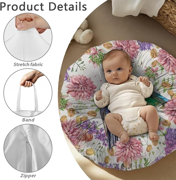 Fashion Hummingbird Nursing Pillow Covers for Breastfeeding Pillow Stretchy and Cozy Breastfeeding Pillow Slipcovers for Baby Girls Soft Breastfeeding Pillow Covers Fits for Infant Support