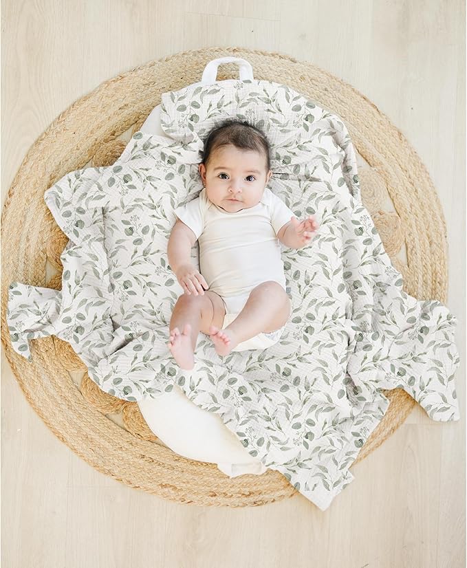 Konssy 3 Pack Muslin Swaddle Blankets for Unisex, Newborn Receiving Blanket, Large 47 x 47 inches, Soft Breathable Muslin Baby Swaddles for Boys & Girls
