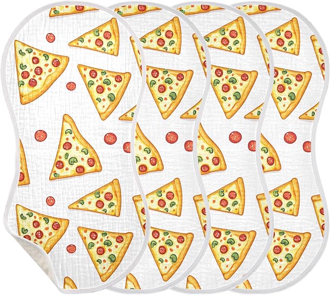 vvfelixl Delicious Sliced Pizza Burp Cloths for Baby Boy Girls Baby Washcloths Burp Rags 1 Pack