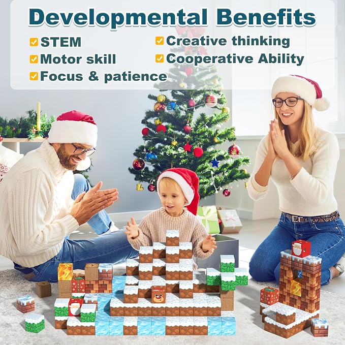 Magnetic Blocks Kids Toys for Boys and Girls 3-5 5-7 Year Old, STEM Magnet Building Cubes for Toddler, Sensory Montessori Educational Toy for Children Development and Creativity